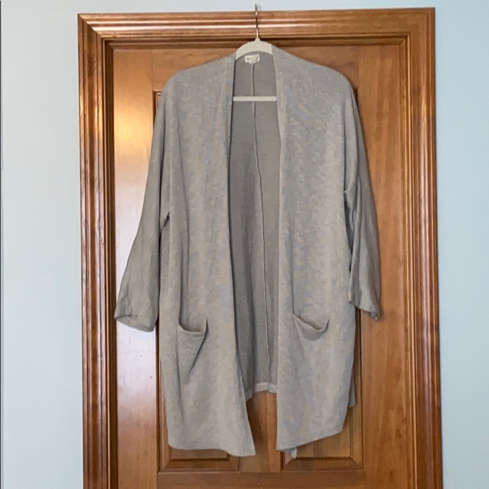 Light gray ribbed cardigan...worn once